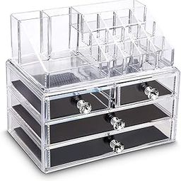 Smitex Acrylic Makeup Organizer Transparent Makeup Cosmetic Cosmetics Storage Box Lipstick Nail Paint/Polish Holder Display Stand Organizer (COSMETIC STORAGE BOX)-image-15