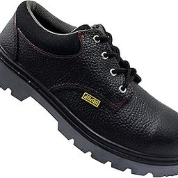 JAMA Safety Shoe JS-062 | Steel Toe Shoes, Slip Resistant, Leather Upper, Oil & Water Resistant | Size 07 UK/India Black-image-2