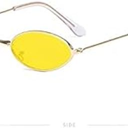 Oval Sunglasses styles latest trending Metal Oval Small Screen Sunglasses for Unisex (Gold Yellow), M-image-98
