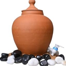 ECOCOURAGE Terracotta Water Pot with Tap – 4-5L Clay Matka for Drinking Water | Earthen Pot with Lid for Cool, Healthy Storage | Handmade Eco-Friendly Clay Matka (Brown-2000gm, 4-5 Liters)-image-13