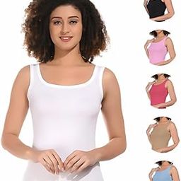 Solid Square Neck Sleeveless Casual Ribbed Regular Cotton Tank Top for Women | Tops for Women | Tops for Jeans for Women | Korean Tops for Women-image-9
