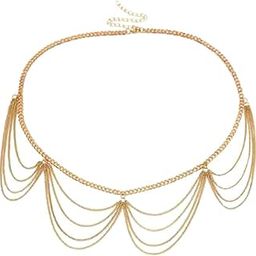 CALANDIS™ Women Vintage Waist Chain Multi Layer Metal Link Bohemia Waist Belt Gold | Body Chains | Body Jewelry | Fashion Jewelry-image-5