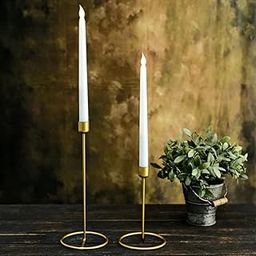 Golden Tealight Candle Holder, Candlestick Holders Taper Candle Holders - 2 Pcs Candle Stick Holders Set (L + M),Metal-image-99