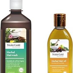 Axiom Mukti Gold Hair Care Combo | Herbal Hairwash 400Ml (Dispenser) + Hair Oil (200Ml) | Who-Glp,Gmp Certified Product | Enriched With Aloevera & Amla Herbs-image-64