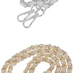 CLUB BOLLYWOOD LICHTS®2x Purse Handbag Handle Shoulder Bag Replacement Chain Bag Strap Gold+Silver|Clothing, Shoes & Accessories | Womens Handbags & Bags | Handbag Accessories|1 Piece Gold Chain-image-42