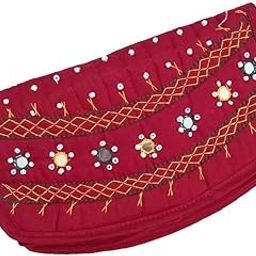 Cotton Ladies Purse Banjara Fancy Hand Purse for Women Party Wallets for Girls Navaratri Gift Items Diwali Festive Gift Items 8 Inch Maroon Wallet-image-50
