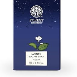 Forest Essentials Luxury Sugar Soap Mogra - Ayurvedic Handmade Bath Soap (100g)-image-69