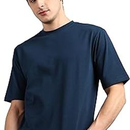 Men's 100%Cotton Oversized Fit Crew Neck Half Sleeve Oversized T-Shirt-image-19