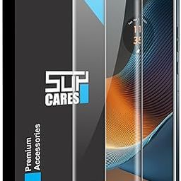 SupCares Edge to Edge Curved Full Glue Tempered Glass for Motorola Edge 50 Fusion 5G (6.7 inch) with Easy Self-Installation Kit | Black-image-0