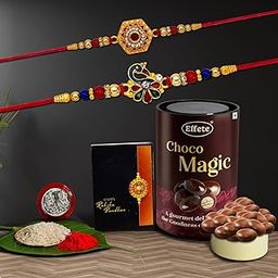 DeoDap Rakhi (K2_314+315_EM) & Chocolate Magic | Rakhi Combo with card and chocolate | chocolates gift | Rakhi & Chocolate for brother | rakhi with gift | Set of 2 Rakhi-image-97