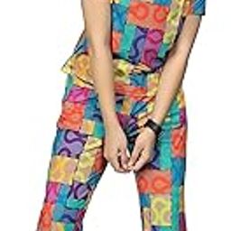Women's Printed Polyester Lycra Tracksuit Set, and Gym Outfit with Side Pockets and Drawstring Waist-image-33