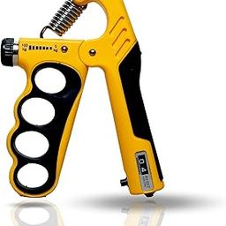 Adjustable Hand Gripper with Counter 5-100KG Power Gripper | Hand Strengthener & Grip Strengthener for Finger, Forearm, and Hand Exercise | Indian Made Muscle Building Tool (Black & Yellow)-image-58