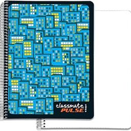 Classmate Pulse 6 Subject Spiral Notebook - Pack of 1 | Unruled | 300 Pages | 24.0cm x 18.0cm | Attractive Cover Designs | Soft Cover | Notebooks for College Students-80