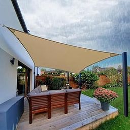 HIPPO Waterproof Shade Sail Affordable & Premium 260 GSM Sun Shade UV Block for Canopy Outdoor Patio Car Parking (Sand-Dune, 9.00FTX16.50FT)-image-45
