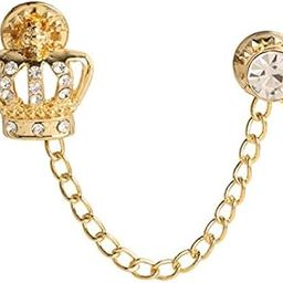Lapel pin Brooch with Crown Design for Men TSHOGOLDCOLLARCHAIN974-image-15
