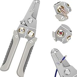 MK MART 6 In 1 Multifunction Electrician Wire Plier Tool || Electrical Wire Strippers Wire Splitting Pliers|| Stainless Steel Electrical Stripping Tool || Cable Stripping Cutting and Crimping-picture-4