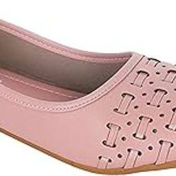 Women’s Stylish Flat Belly – Comfortable Faux Leather Seamless Flat Belly for Office & Casual, Women's Slip-on Ballet Flat, Peach-image-95