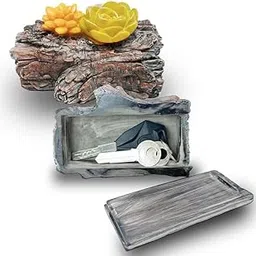 SAI INDER KALA Secure Outdoor Key Hide Box - Realistic Resin Tree Stump Design for Hiding Spare Keys in Garden, Yard, or Patio-picture-0
