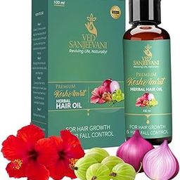Ved Sanjeevani Kesh Amrit Herbal Hair Oil | For Hair Nourishment & Shine | With Herbal Oils for Healthy Hair | 100 ml-image-2