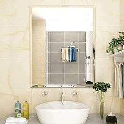 FLAIR GLASS Frameless Beveled Wall Mount Mirror for Bathroom, Bedroom & Washbasin | Unframed Rectangular Glass | 6mm Thick, 24x30 Inches-14
