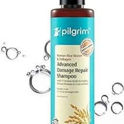 Pilgrim Korean Rice Water & Collagen Advanced Damage Repair Shampoo - 200ml | with 17 Amino Acids, Wheat Protein & 5 Ceramides | Paraben-Free | For Dry & Damaged Hair | For Women and Men-image-77