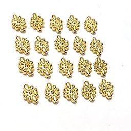 Get-Set-Go! Golden Color Plastic Beads (300 pcs) for Jewellery Making, Arts and Crafts Work, Necklace, Bracelet Earring DIY Kit (Flower)-image-55