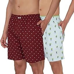 Men's Super Combed Cotton Boxer Shorts Elasticated Waist Pack of 2-image-37