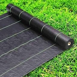 Bio Blooms Agro Weedmat - 2.1 Meter x 10 Meter, 100 GSM, Black - Premium Outdoor Garden Weed Control Fabric-50