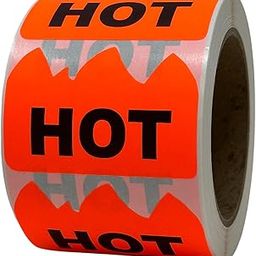 Hudson Exchange 3" x 2" (Roll of 500) "Hot" Flame Shaped Pressure Sensitive Label Stickers with Permanent Adhesive, Fluorescent Red-image-11