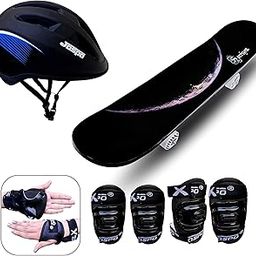 Jaspo Wooden Junior Skateboard (Skateboard +Helmet+ Elbow +Knee +Wrist) Combo for Age Group Upto 6 Years UK, Black-picture-21