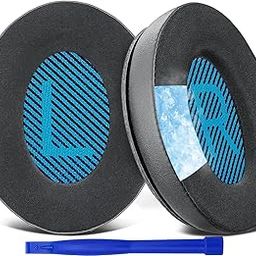 SoloWIT Cooling-Gel Earpads Cushions for Bose Headphones, Replacement Ear Pads for Bose QuietComfort 15 QC15 QC25 QC2 QC35/Ae2 Ae2i Ae2w/SoundTrue & SoundLink Around-Ear & Around-Ear II (Blue&Black)-image-63