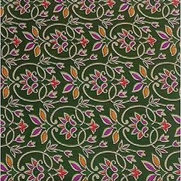 kalamkari blouse material 1 meter unstitched pure cotton Green for women (6975)-picture-23