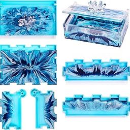 IKEPAHOK Resin Rectangle Box Mold, Epoxy Silicone Large Storage Container with Lid for Casting, DIY Organizer for Dominoes, Coffee Pods, Jewelry, Napkin, Candy, Cosmetics-image-64