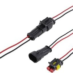 CALANDIS™ 2X Car HID Electrical Wire Plug w/ 14AWG Cable Wire Harness Clips 2pin-image-44