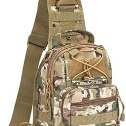MSA Tactical Sling Bag | Military Shoulder Backpack For Men/Women | Chest Pack For Trekking/Camping/Daily Use | Compact Durable & Adjustable Strap Backpack | Travel Accessories (Pack of 1,Multicolor)-image-99