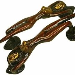 Das Traders Brass Brass Girl Shape Door Pull Set | Lady Design Pub Bar Entrance Door Handle Antique Read Colour-image-83
