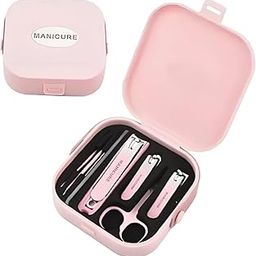 Jeyux Travel Mini Manicure Set Nail Clipper Set 8 in 1 Stainless Steel Pedicure Care Grooming kit with Case, Ultra Sharp Sturdy Fingernail and Toenail Clipper Cutters (Light Pink)-image-85