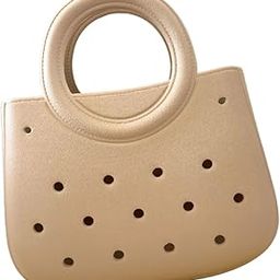 Women Beach Bag Waterproof Small Tote Bag Open Portable PVC Beach Basket Bag Khaki Clothing, Shoes & Accessories Womens Handbags & Bags-image-53