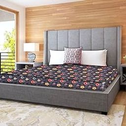 The Furnishing Tree Polyester Mattress Protector Waterproof Size WxL 75x78 Inches DoubleBed King Size Floral Pattern Grey-image-2