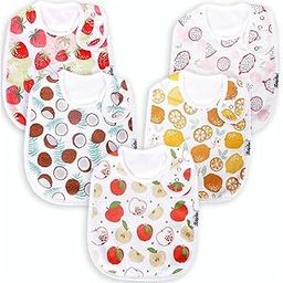 KiddyStar Double Layer Bandana Bibs - Thick, Multi Snaps, Organic Cotton - Soft & Absorbent - For Drooling, Teething, Feeding-29