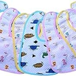 BabyGo Multicolored Cotton Baby Bibs with Titch Button | Soft Cotton Washable for Babies Age 0 Month to 2 Years Waterproof Bibs (Pack of 6)-image-52