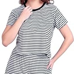 Stylish Stripped Printed Cotton Co-Ord Set for Women Comfortable & Trendy Outfit Night Wear Sizes XS to XL-image-71