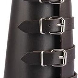 CALANDIS™ 2xUnisex Pu Leather Gauntlet Wristband Wide Bracer Arm Armor Cuff Dark Brown | Fashion Jewelry-image-73