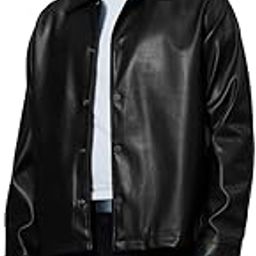 Stars Within Men Casual Jacket | Relaxed Fit Full Sleeve Point Collar Solid Design | 100% Polyurethane Smooth Finish & Buttoned Closure For Everyday Wear-image-18