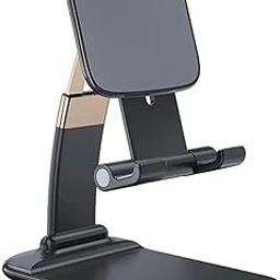 BEYTEQ Cell Mobile Tablet Stand, Phone Holder for Desk Angle Height Adjustable, Foldable Phone Stand Non-Slip Phone Stand Compatible with Phone, All Mobile Phones. (Black)-14