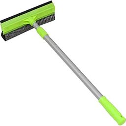 2-in-1 Window Cleaner Sponge and Soft Rubber Strip with Telescopic Extension Pole Drainer Wiper, Squeegee, Glass Wiper High Place Snow Brush Double-Sided Glass Cleaning [25 x100cm] (Dark Green)-17