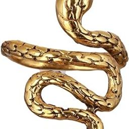Bold by Textured Golden Snake Gold-Plated Ring for Men-image-34