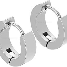 Gift Stainless Steel Hoop Stud Earrings for Men and Boys-image-5