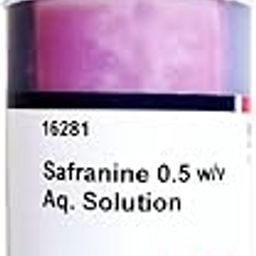 SRL Safranine 0.5 w/v Aqueous Solution, Laboratory Grade Microscopy Stain, 125ml, Dark Red-1