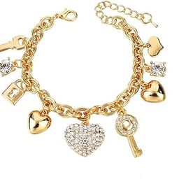 Latest Stylish Gold Plated Crystal Charm Bracelet for Women and Girls-55